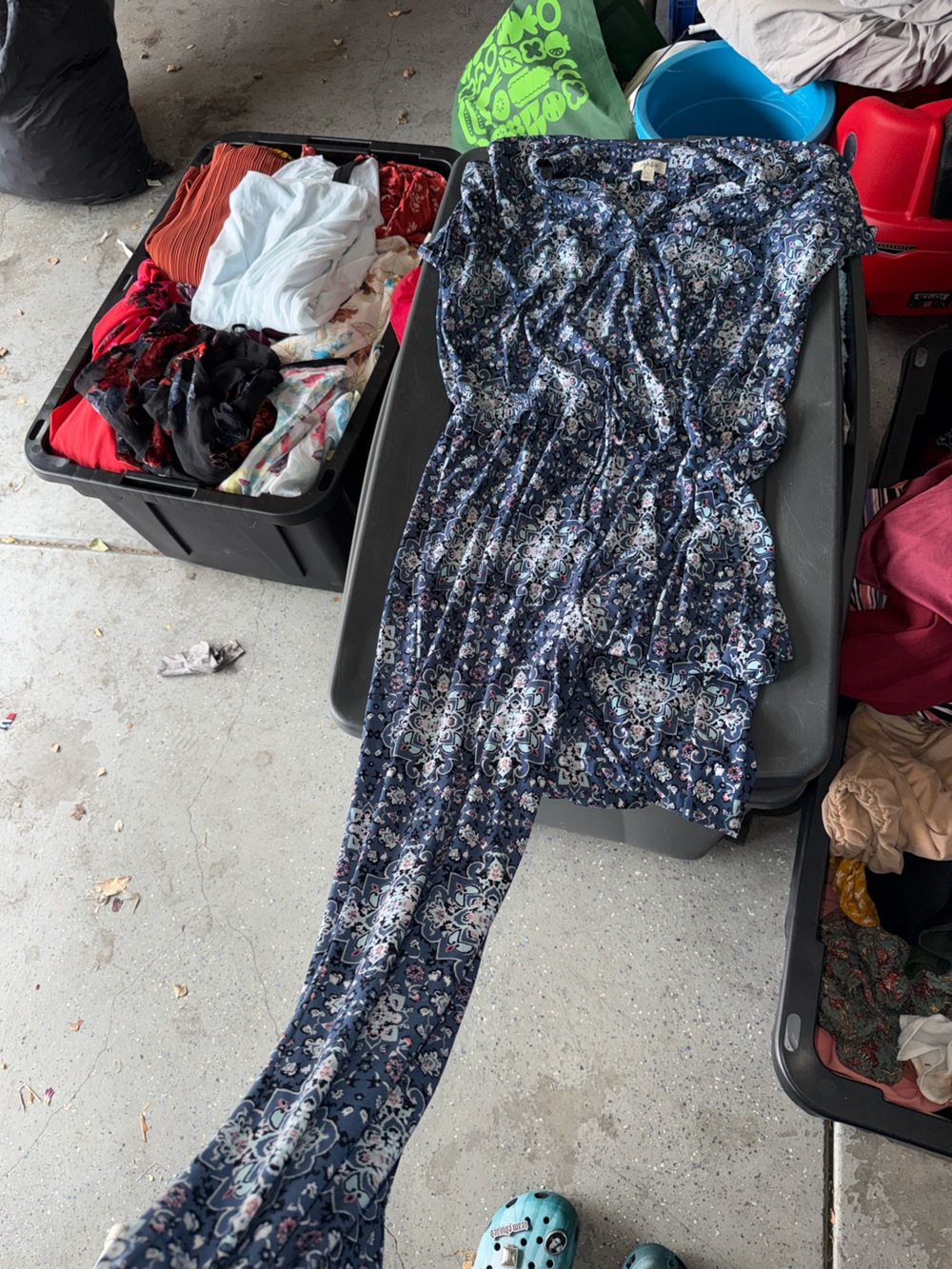 Style & Co. Navy Floral Medallion pants jumpsuit